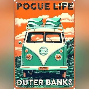 Outer Banks Pogue Life Retro Metal Sign